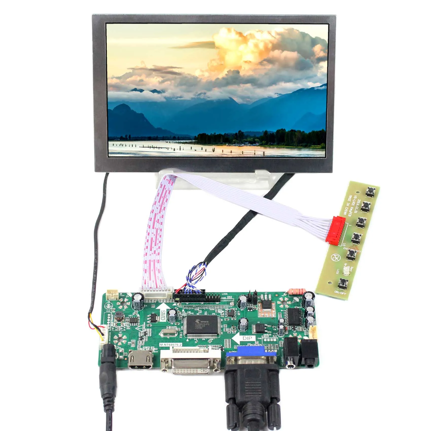 7 дюймов G070VW01 V0 800X480 ЖК-экран с HDMI VGA DVI ЖК-контроллер платы M. NT68676