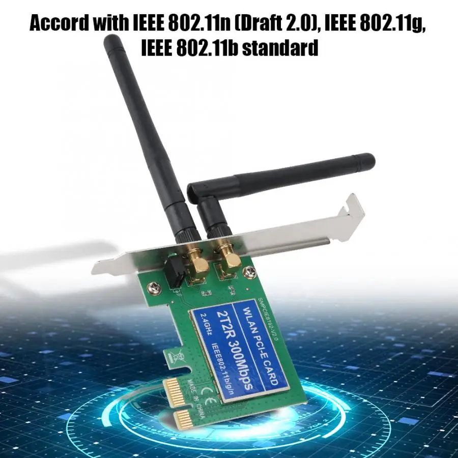 32/64 бит PCI-E интерфейс беспроводная сетевая карта wifi 300 Мбит/с двойная приемная антенна 2,4G& 5G Двухдиапазонная высокоскоростная Беспроводная карта
