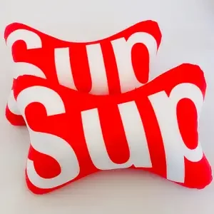 TAKARA TOMY Pokemon Pikachu Car Headrest Cartoon Personality Creative Cute Car Short Velvet Pikachu Neck Pillow Pair Set