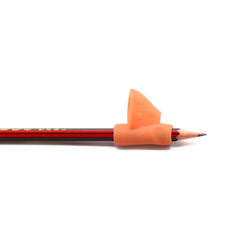 3 шт./компл. детей карандашница Инструменты Силиконовые два пальца эргономичный коррекции осанки Инструменты Карандаш сцепление захват для помощи в письме - Цвет графита: Orange