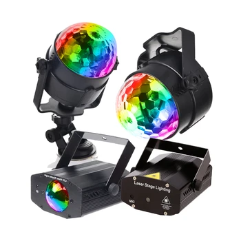 

DJ Party Lights Projetor Disco Ball Lamp RGB 3W IR Remote EU US Plug stage light