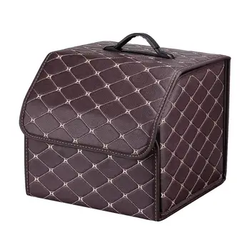 

Car Storage Box Organizer PU Leather Multipurpose Folding Trunk Organizer Bag Collapsible Storage Stowing Tidying