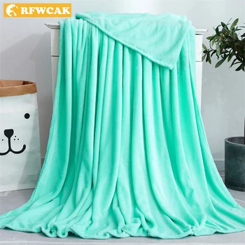 

European Style Coral Fleece Super Soft Travel Office Nap Shawl To Keep Warm Solid Color Leisure Sofa Cover Foot Decoration Bed