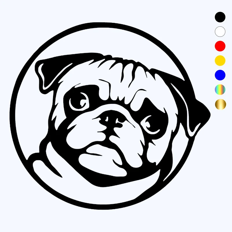 Ck2694 15*14cm Pug Funny Car Sticker Vinyl Decal Car Auto Stickers For Car Bumper Window Car