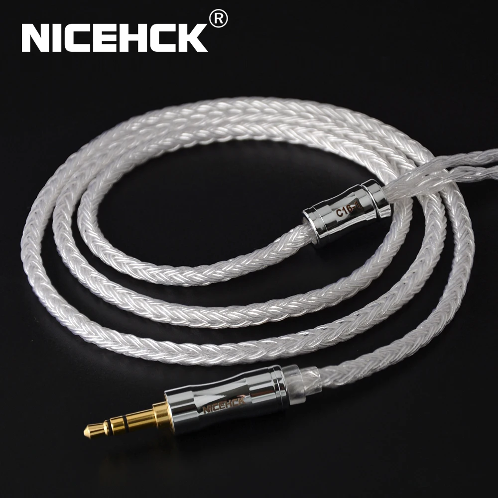 Miglior NICEHCK C16 1 16 Core Argento Placcato Cavo di 3.5 2.5 4.4mm Spina MMCX 2Pin QDC NX7 PinFor KZCCA ZSX C12 TFZ V90 BL 03 NX7 Pro DB3