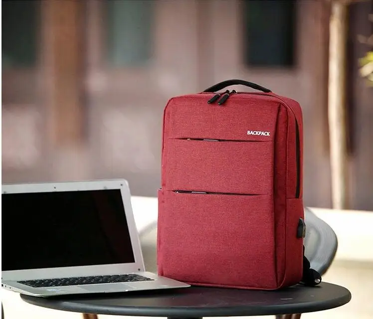 KMUYSL ноутбук рюкзак с usb-портом школьная сумка, рюкзак с защитой от краж Для мужчин рюкзаку, дорожные сумки мужские досуг рюкзак Mochila - Цвет: red