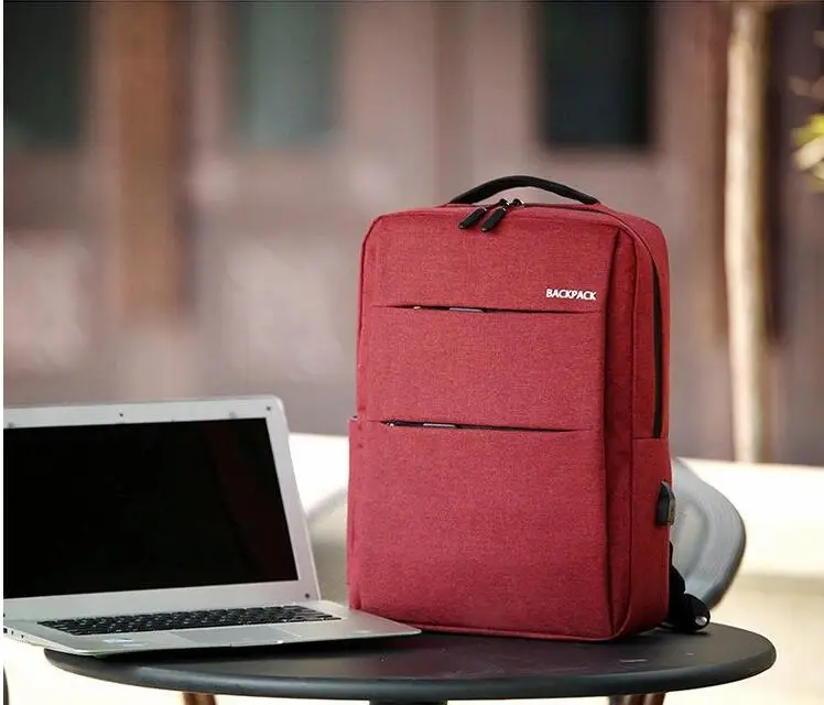 red KMUYSL ноутбук рюкзак с usb-портом школьная сумка, рюкзак с защитой от краж Для мужчин рюкзаку, дорожные сумки мужские досуг рюкзак Mochila - Цвет: red