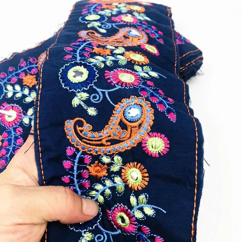 2Meters 10cm Ethnic Embroidered Lace Trims Fabric Retro Webbing Ribbons Tape for Shoes Dress Decoration DIY Sewing Accessories