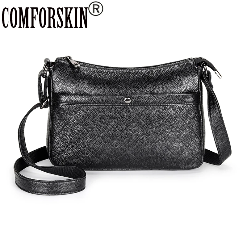 

COMFORSKIN Genuine Leather Women Messenger Bag Large Capacity Travelling Shoulder Bag For Women New Arrivals Fashion Ladies Bags