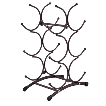 

3-Tier Stackable Wine Rack Countertop Free Standing Wine Holder Wine Storage Racks For 6 Wine Bottles Home Table Decor - Bronze