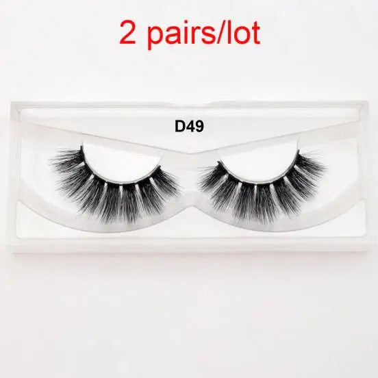 2pair D49 2 пара/лот Visofree ресницы 3D Искусственные норковые ресницы веганские безжалостные пушистые шелковые ресницы толстые мягкие Накладные ресницы для макияжа - Цвет: 2pair D49
