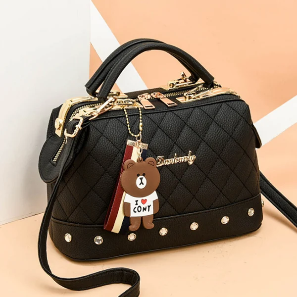 HJPHOEBAG бренд Для женщин кожаные дизайнерские Сумки высокое качество сумка через плечо женская Сумки модный бренд полиуретановая женская сумка YC286 - Цвет: Black