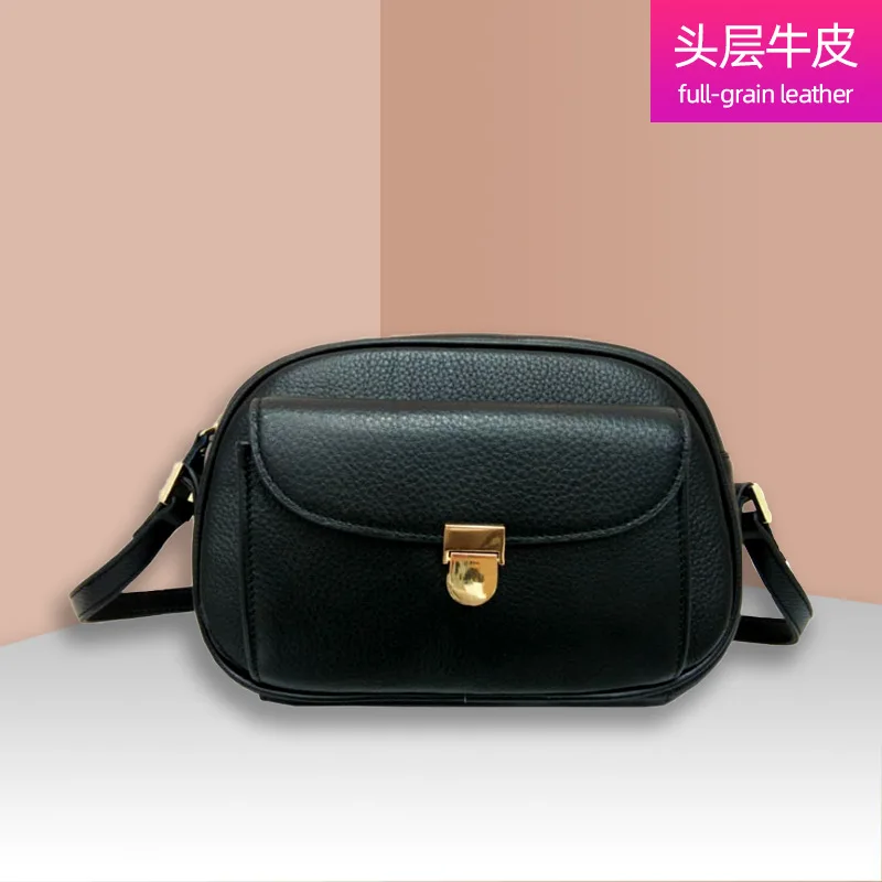 

First Layer WOMEN'S Cow Leather Bag Leather Bag 2019 New Style Fashion Korean-style Shoulder Bag Oblique Bag