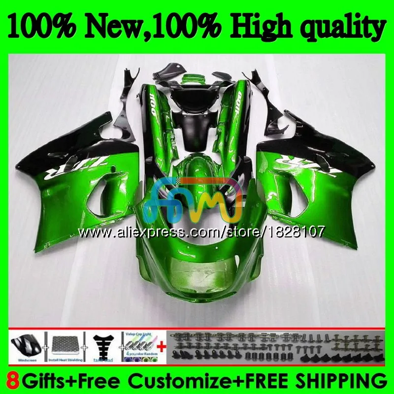 Корпус для KAWASAKI ZX-11R ZZR 1100ZZR1100 ZX11 R ZZR-1100 7BS. 70 ZX-11 ZX 11R ZX11R 90 91 92 1990 1991 1992 обтекатель цвета: зеленый, черный