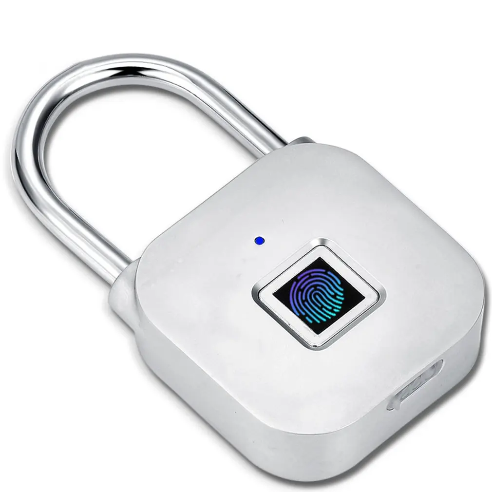 

Waterproof Keyless Lock Smart Padlock Thumbprint Door Padlocks Portable Anti-Theft Lock USB Rechargeable Small Padlock
