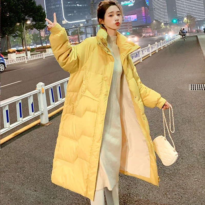 Fitaylor Winter Long Jacket Women Thick Warm Stand