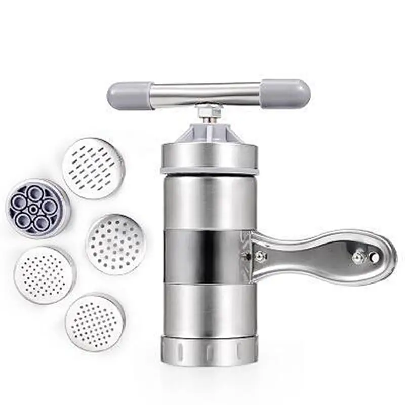 Newest Stainless Steel Manual Noodle Maker Household Pastas Making Machine Presse Pasta Fruits Juicer 5 Different Molds | Дом и сад