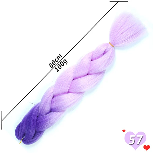 Allaosify, вязанные крючком косички, синтетические Омбре, огромные косички, волосы для наращивания, Омбре, косички, волосы фиолетовые, радужные, огромные косички - Цвет: #31