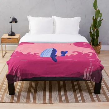 

Whale Blanket Wool Flannel Plush Blanket Bedspread For office Sherpa Blanket Couch Quilt Cover Travel