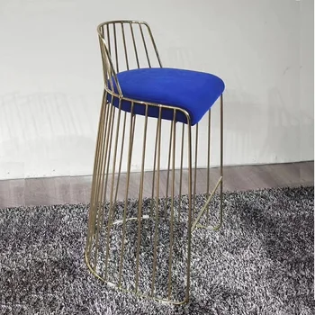 

U-BEST Gold Plating Finished Restaurant And Hotel Used Bar Chair And Dining Chairs With Velvet Seat 25.6 inch