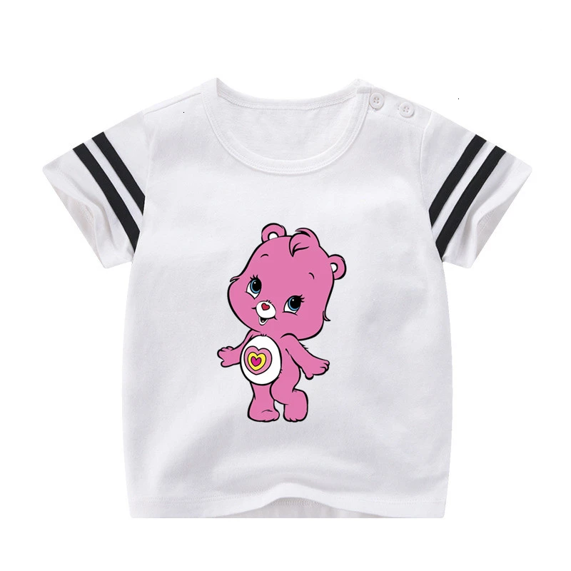 Для мальчиков или девочек, Care Bears с персонажами из мультфильмов, детская спортивная футболка из натуральной детская футболка для маленьких мальчиков летние топы с рисунком из аниме cartoonTees - Цвет: as picture
