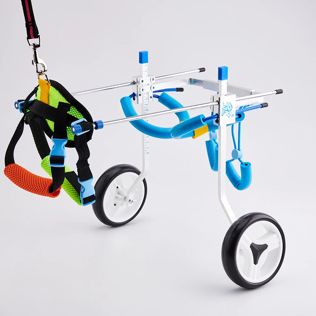 

Pet Wheelchair Aluminium Walk Cart Scooter Handicapped Hind Leg Adjustable Disabled Anti-shock Walk Tool