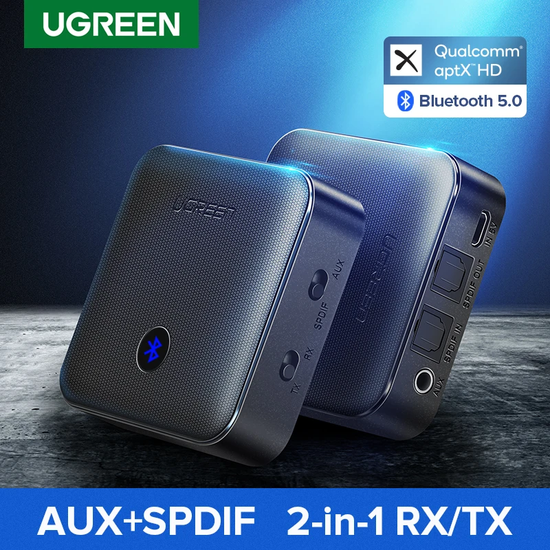 UGREEN Bluetooth 5 0 приемник передатчик aptX HD CSR8675 для ТВ наушников оптический 3 мм SPDIF AUX