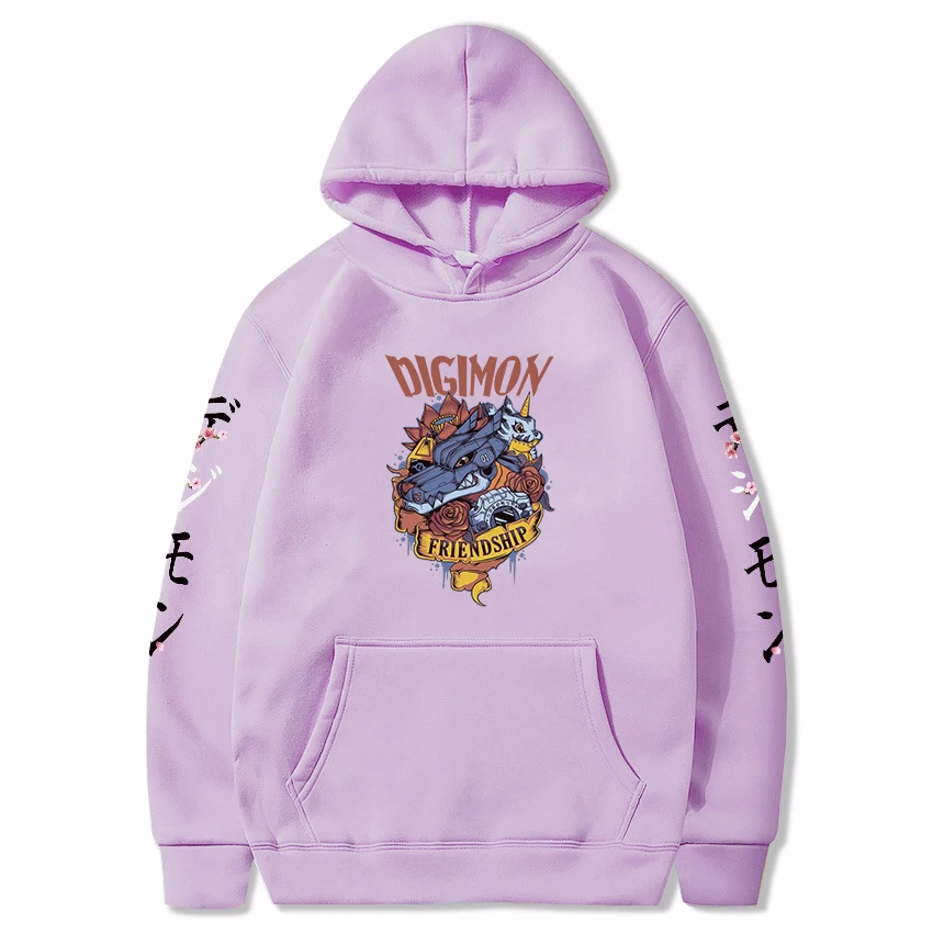 High Streetwear Digimon Metalgarurumon Hoodie Anime Oversized Sweatshirt Pullover Unisex Harajuku