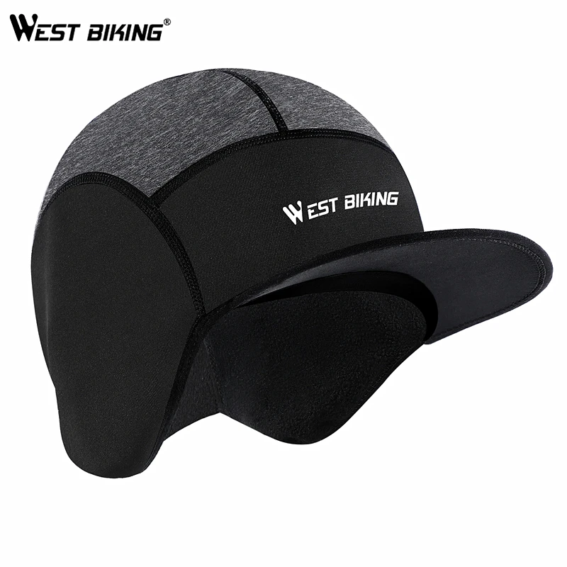 

WEST BIKING Cycling Caps Winter Fleece Outdoor Sports MTB Bike Hats Snow Skull Caps Helmet Liner For Man & Woman Windproof Caps