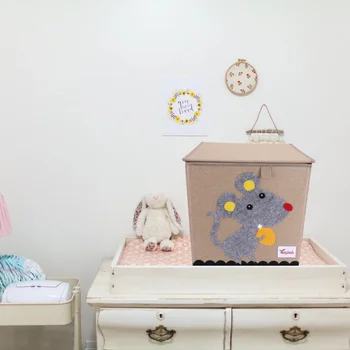 

1pc Storage Box Practical Durable Wear-resistant Linen Box Cloth Container for Home