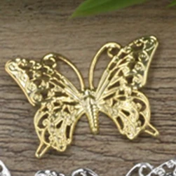 Gold Plated BoYuTe(50 шт./лот) металлическая медная ковка 25*35 мм филигранная бабочка Сделай своими руками ювелирные материалы - Цвет: Gold Plated