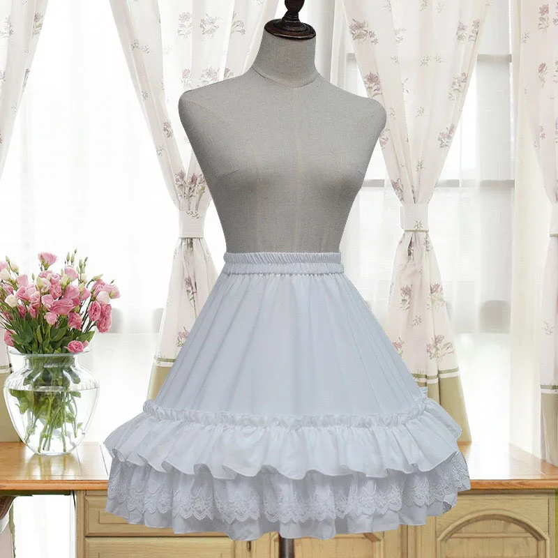 Lace Hoop Under Skirt Lolita Bridal Wedding Crinoline Women Ankle Petticoat Puffy Half Slips A-Line Ball Gown Dress Costume