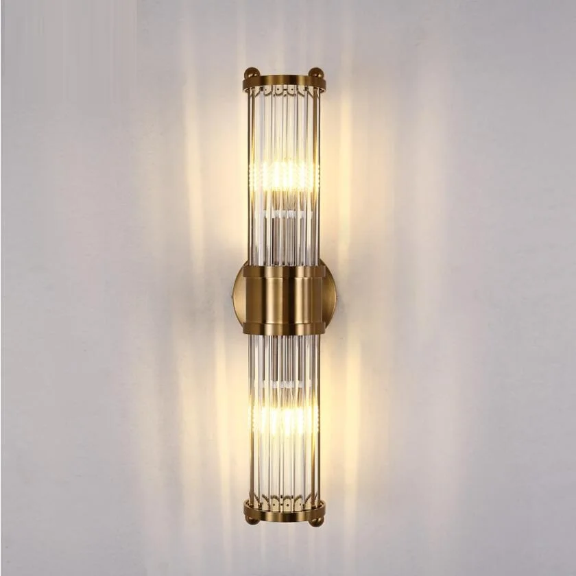 Современный роскошный хрустальный настенный светильник, американский Декор для гостиной, настенный светильник, бронзовый светодиодный светильник