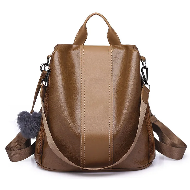 

PB1237 New Waterproof Nylon PU leather Backpack for Women Multi Pocket Travel Backpacks School Bag Suitable for men and women