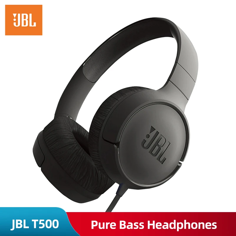 JBL T500 проводной чистый бас наушники спортивные игры тренажерный зал гарнитура складная 1-кнопочный пульт светильник с микрофоном для iPhone