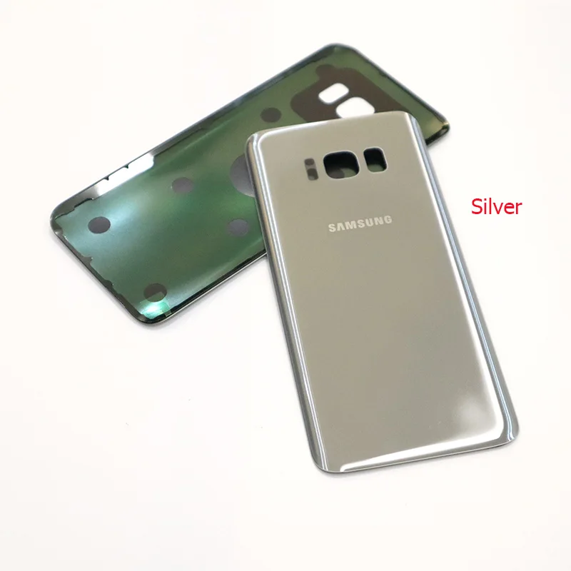 Silver Задняя крышка galaxy s8 3D стекло samsung Galaxy S8 S8 Plus G950F G955F задняя крышка батарейного отсека задняя крышка Корпус Замена чехол+ клейкая наклейка - Цвет: Silver