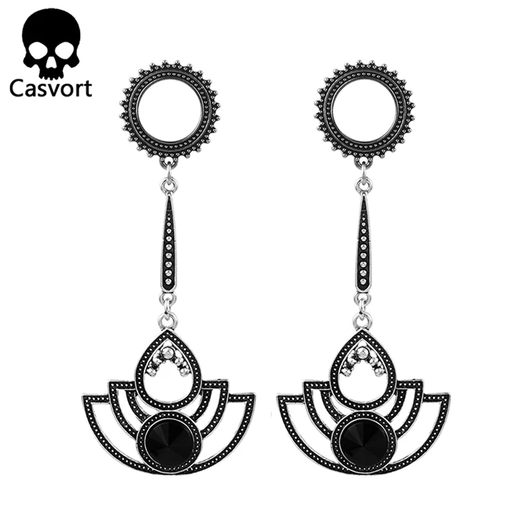 Casvort, 2 шт., серьги для пирсинга, расширитель, туннель, заглушка, Висячие шпильки, седло, ушные измерители, носилки, спираль, пирсинг, ювелирное изделие, подарок