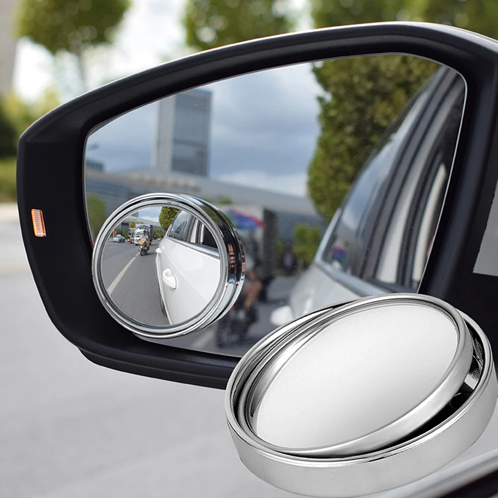 

360 Degree Rotary Push Car Rear View Mirror Small Round Mirror Large Vision Reverse Assist Blind Spot Mirror Car Accessories