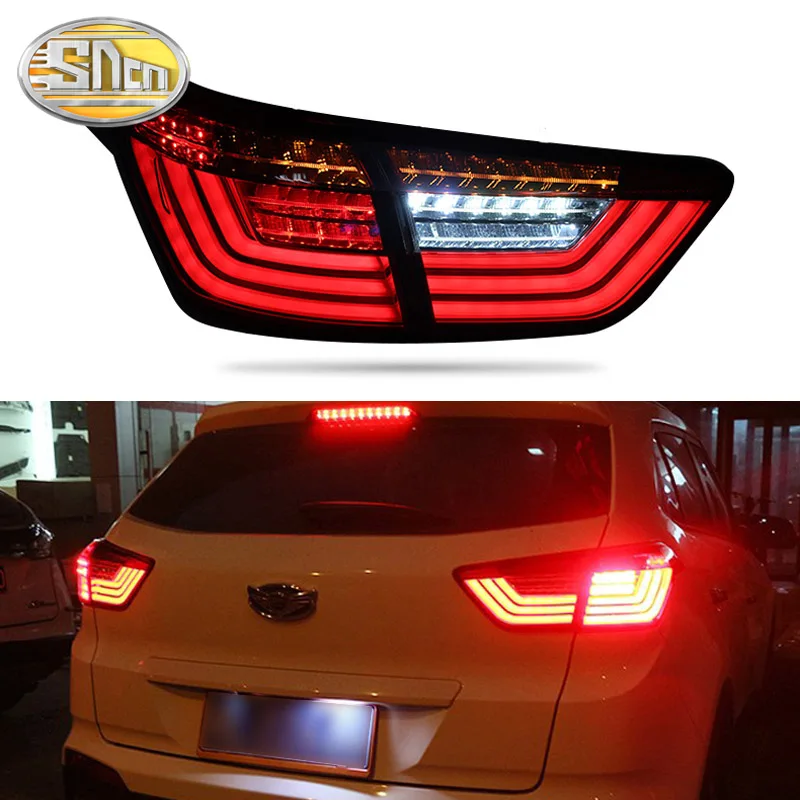 Car LED Tail Light Taillight For Hyundai Creta 2014 - 2017 2018 Rear Running Light + Brake Lamp + Reverse + Dynamic Turn Signal