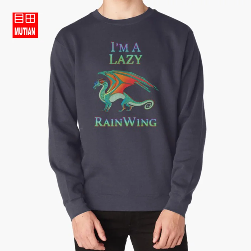 Толстовки с капюшоном с надписью «I'm a Lazy RainWing»; толстовки с капюшоном; wof fire dragon; Радуга; лес; дракон; tui sutherland - Цвет: navy-sweatshirt