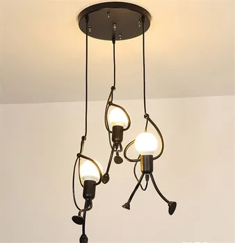 

Thrisdar Creative Little Man Pendant Lights Climbing Pendant Lamp for Kids Children Room Hanging Lamp Metal Cord Pendant Lamps