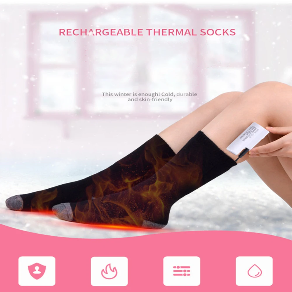 

Winter Thermal Sock Unisex Heating Socks Remote Control Electric Charging Thermostat Lithium Battery Heating Socks Woman Men