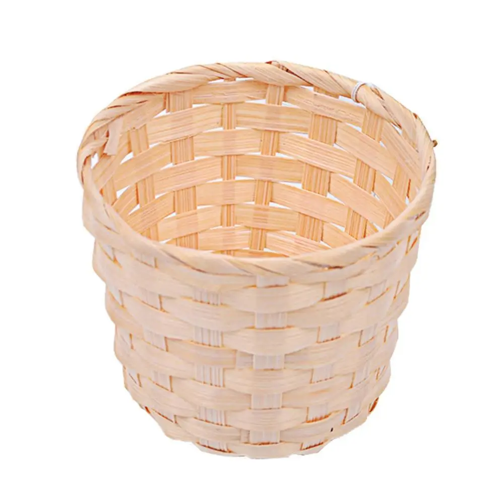 Bamboo Woven Basket Bra Sundries Organizer Rattan Plant Box Desktop Container Pen Holder Storage Organization Garden Flower Pot