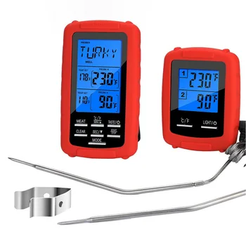 

Dual Channel With Double Probe Kitchen Cooking Digital Wireless Timer Barbecue Meat Thermometer Remote Practical Durable Food