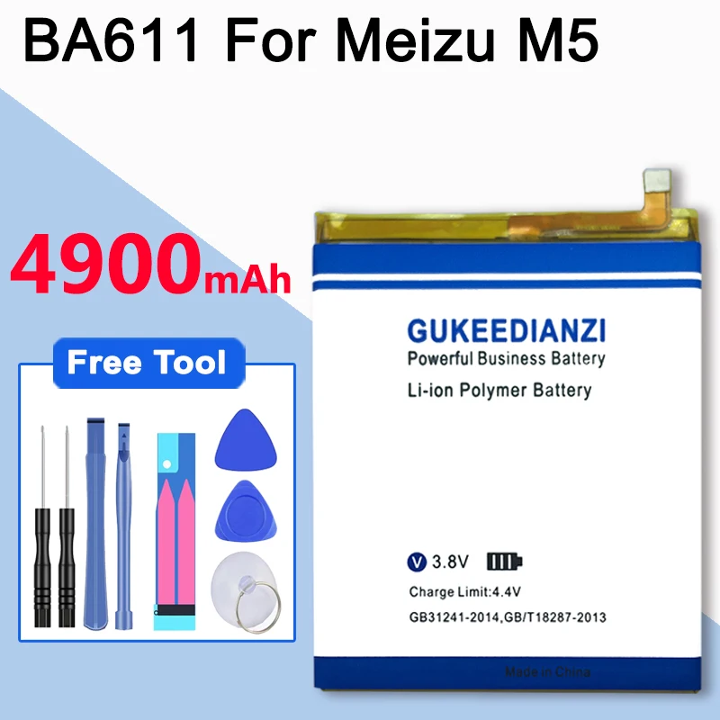 Аккумулятор GUKEEDIANZI 4900 мАч для Meizu BT42C BT61(версия M) BT41 BA611 BT710 U10, аккумулятор для мобильного телефона, сменная батарея - Цвет: For Meizu BA611