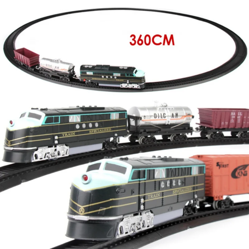 

3Colors Simulation Electric Track Train Set Electric Rail High Speed Car Model Train Light Large Vehicles Assemble Toys for Boys