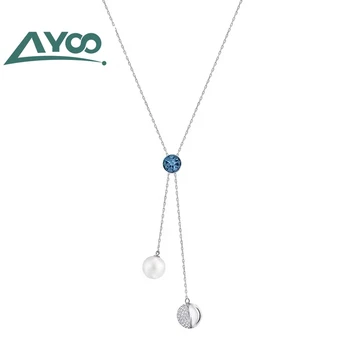 

AYOO High Quality New Fashion New Frontline Reborn Scarab Blue Crystal Ladies Necklace