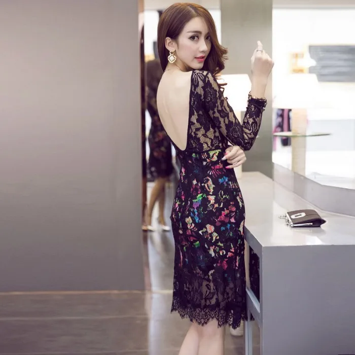 

Nightclub WOMEN'S Dress 2019 Early Autumn New Style Online Celebrity Celebrity Style Sexy Fashion Small WOMEN'S Elegant Lace Sli