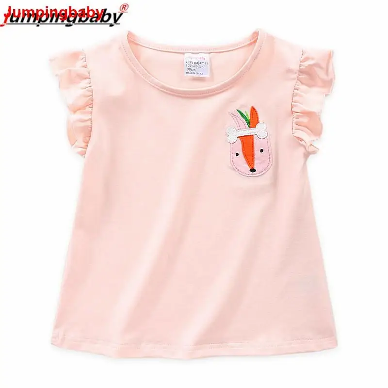Jumpingbaby 2019 футболка для девочек топы Детская принцесса одежда детский летний топ