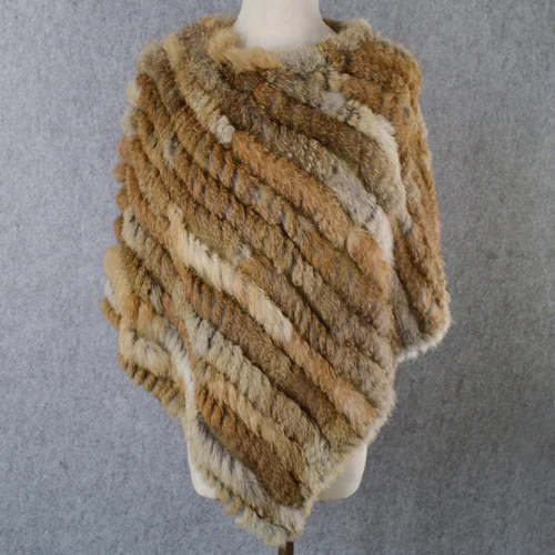 natural yellow Модные вечерние женские шали из натурального кроличьего меха, натуральный вязаный натуральный кроличий мех, пончо, шарф, осенне-зимний кроличий мех, Пашмина - Цвет: natural yellow
